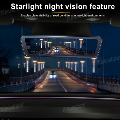 Model Y Juniper Stream Media Rearview Mirror Dash Cam with vehicle in motion