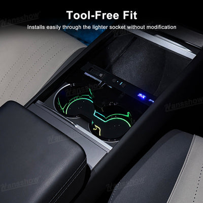 Model Y Juniper Center Console Cup Holder with Ambient Light - Stylish Integration