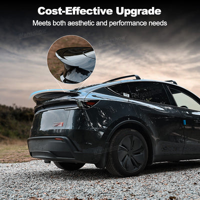 Model Y Juniper Spoiler Real Carbon Fiber Wing Rear Trunk Lip Lid - rear view