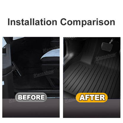 Model 3 Waterproof Floor Mats All Weather Floor Liners (Full Set) - side angle