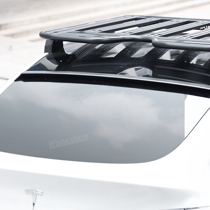 Tesla Model Y Real Carbon Fiber Roof Spoiler rear view