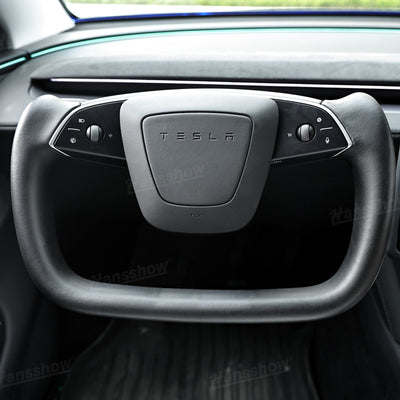 Model Y Yoke Steering Wheel Nappa front view
