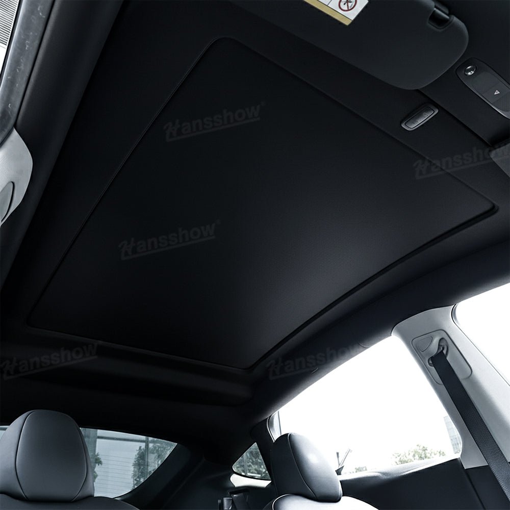 Model Y Juniper Power Sunshade highlighting retractable mechanism