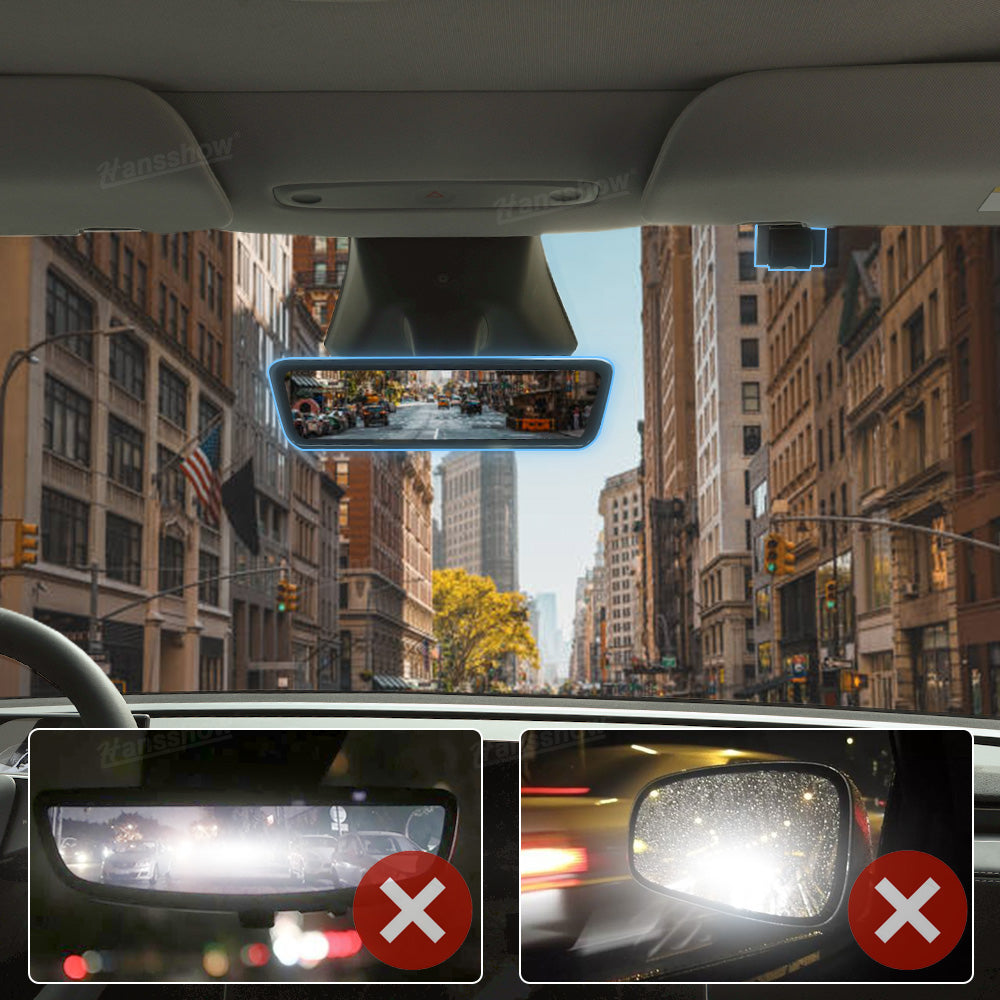 Model Y Juniper Stream Media Rearview Mirror Dash Cam close-up of front camera
