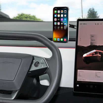 Phone Holder Adjustable Magnetic Phone Mount for Tesla Model Y Juniper - installed view
