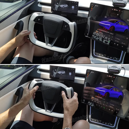 Model 3 Highland/Y Juniper Two-Tone Yoke Steering Wheel with ambient light