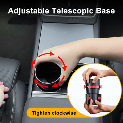 Model Y Juniper Center Console Tray Table 360° Rotating side view