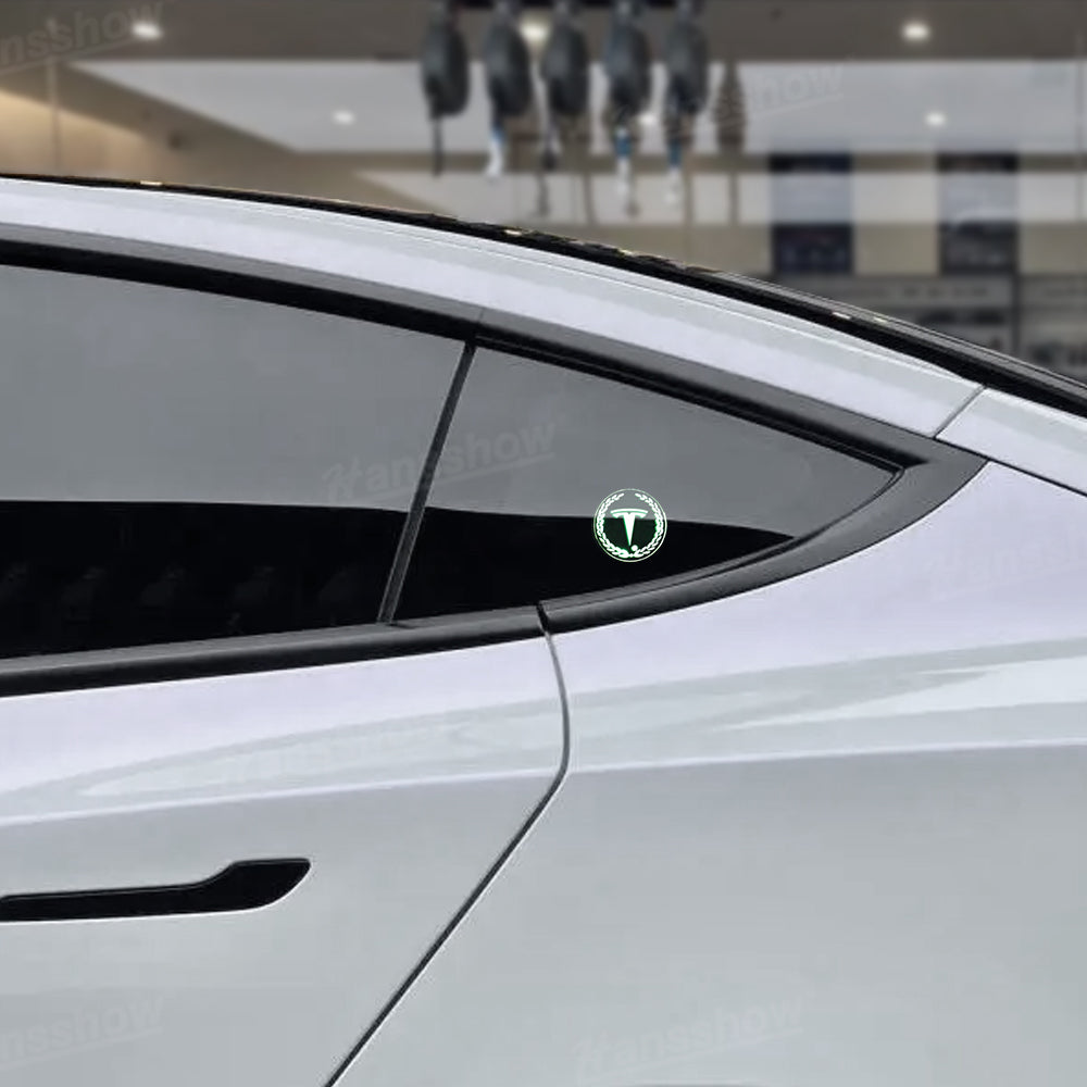 Triangle Window Acrylic Ambient Light for Tesla Model Y in dark setting