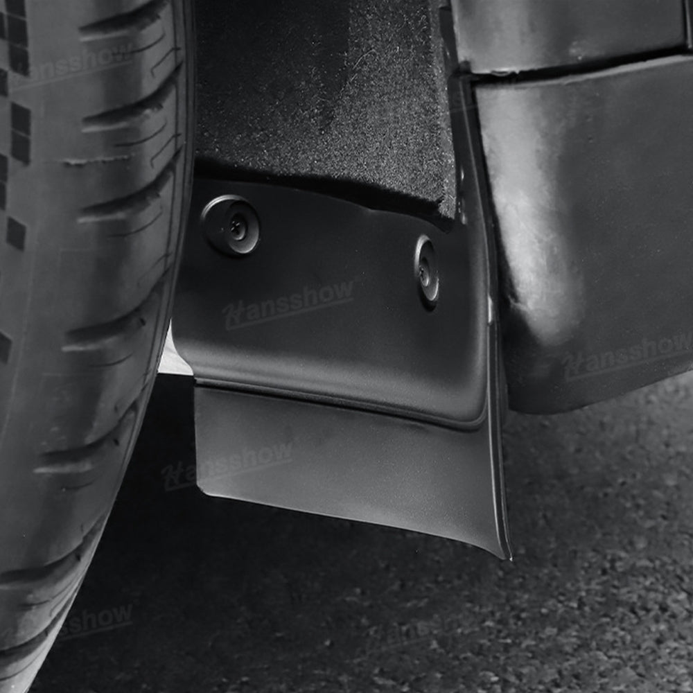 Model Y Juniper Mud Flaps Hidden Splash Guard on road