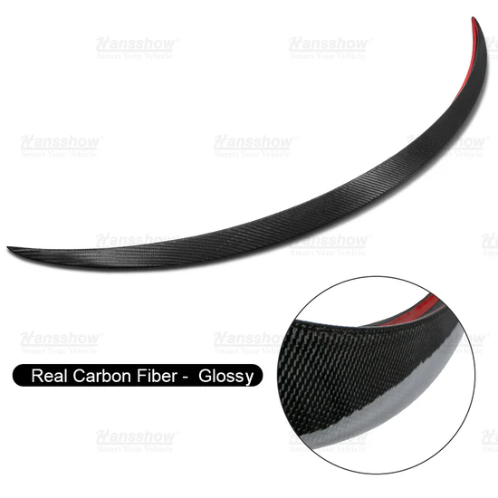 Model 3/Y Real Carbon Fiber Rear Trunk Lip Spoiler for Tesla Model Y in motion