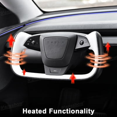 Model Y Juniper/3 Highland Nappa Leather Yoke Steering Wheel 2.0 side angle