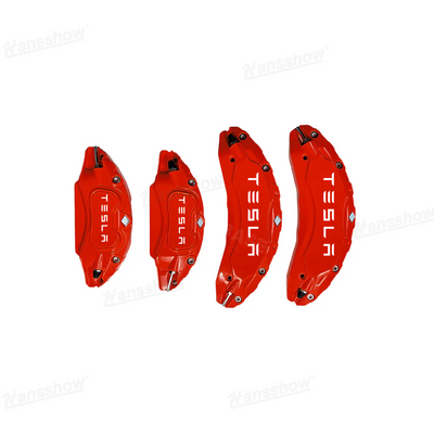 Model Y Juniper Wheel Brake Caliper Cover Set with Tesla Logo - Close-up of logo