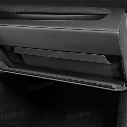 Model Y Juniper Glove Box Organizer showing snug fit