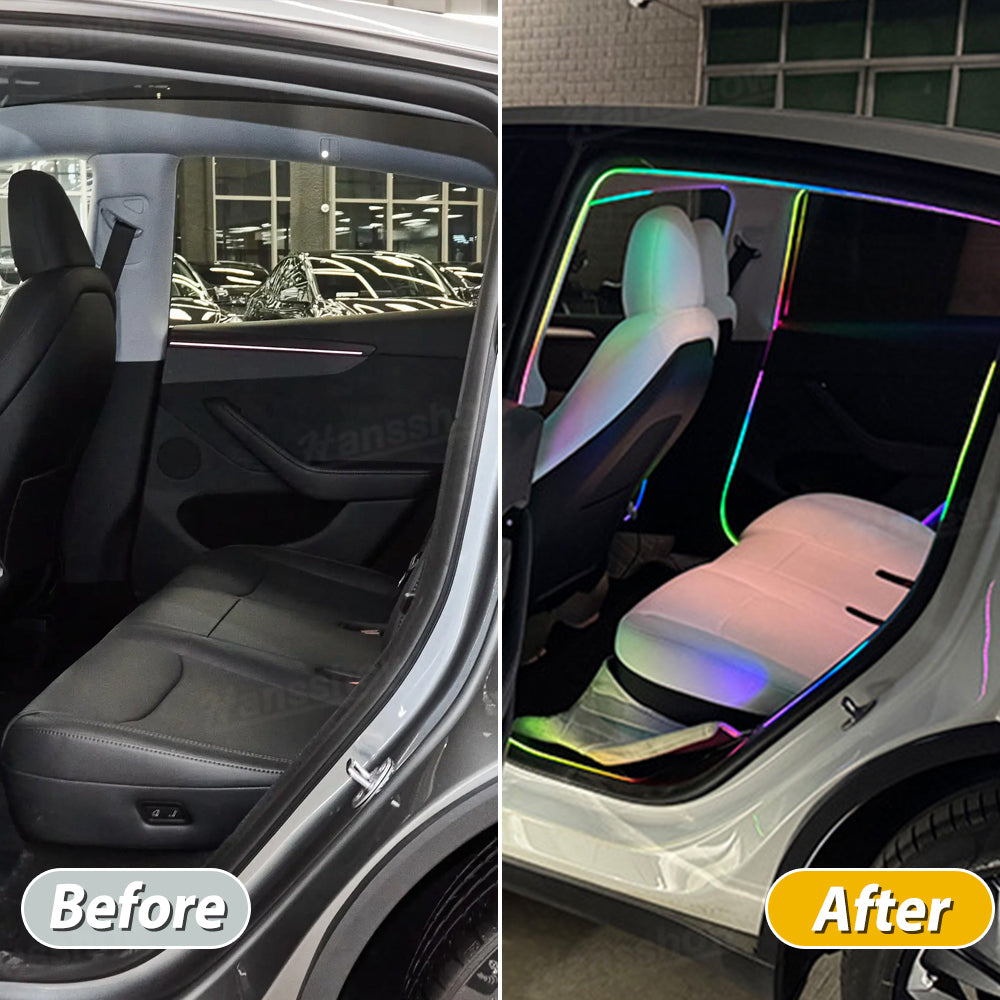 Door LED Strip Lights for Tesla Model Y/Y Juniper - Brightness Adjustment