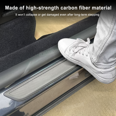 Model Y Juniper Real Carbon Fiber Door Sill Covers installed view