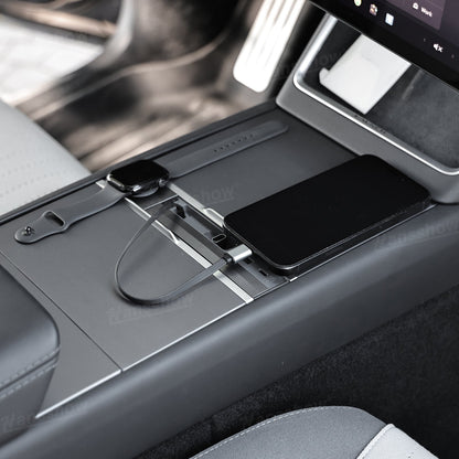Model Y Juniper USB Hub Adapter with Apple Watch Charger - cable management