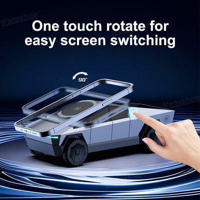 Cybertruck Style 3-In-1 Wireless Charging Station installed in Tesla Model Y
