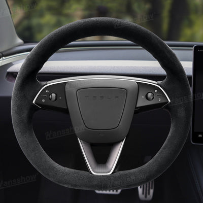 Model Y Juniper/3 Highland Premium Alcantara Steering Wheel Cover - front view