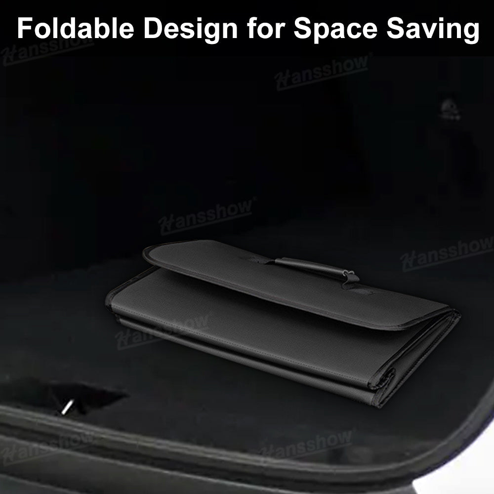 Foldable Trunk Organizer for Tesla Model Y in classic black finish
