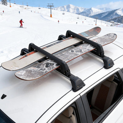 Model Y/Y Juniper Ski Rack detail of anti-theft lock mechanism