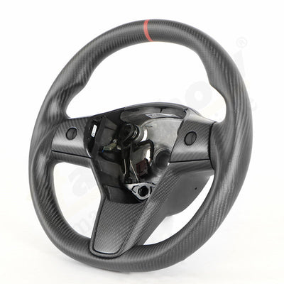 Model 3/Y Full Carbon Fiber Steering for Tesla Model Y - luxurious feel