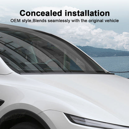 Model Y Juniper Hood Wind Deflector top view