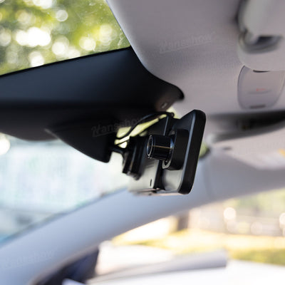 Model Y Juniper Rearview Mirror 10 Inch Dash Cam during nighttime