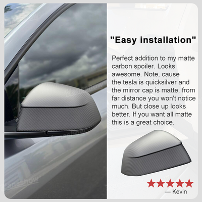 Model Y Juniper Side Mirror Real Carbon Fiber Overlay Covers - vehicle compatibility