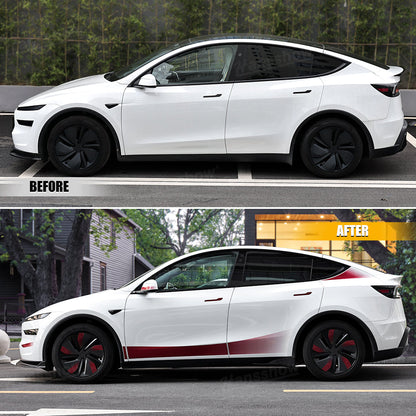 Model Y Juniper Exterior Vinyl Wrap Side Vinyl Sticker Decal - installed on vehicle