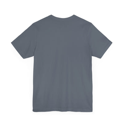 OG Logo Tee close-up of logo in dark grey heather