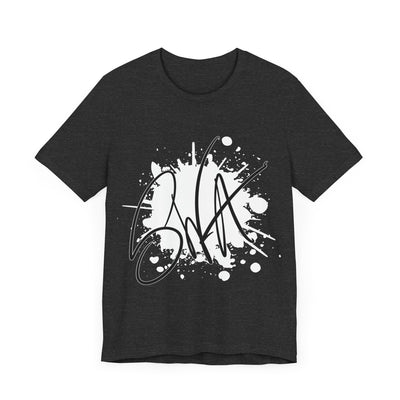 SWA Signature Splash Tee in natural color on model