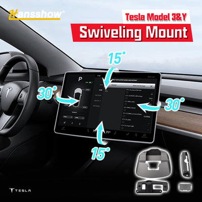 Model 3 and Model Y Console Screen Rotating Swivel Kit - front view