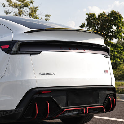 Model Y Juniper Spoiler enhancing aerodynamics on Tesla Model Y