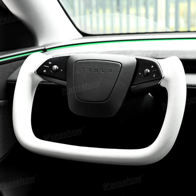 Model Y Yoke Steering Wheel Nappa side angle