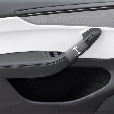 Model Y Juniper Alcantara door handle covers in vehicle