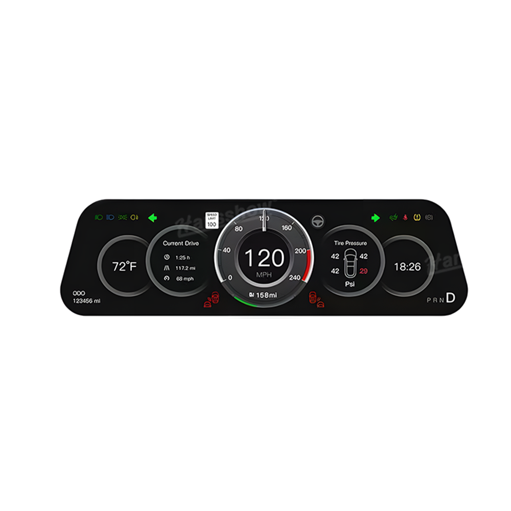 Tesla Model 3 Highland & Y Juniper APEX Instrument Cluster - Side angle