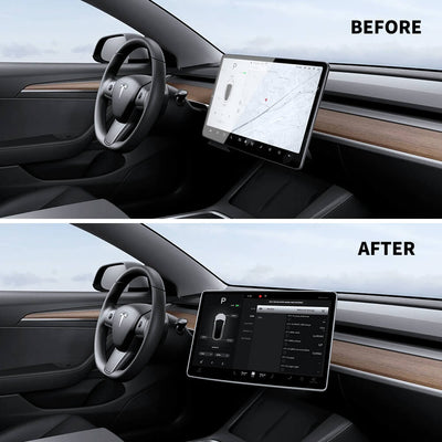 Model 3 and Model Y Console Screen Rotating Swivel Kit - rear view