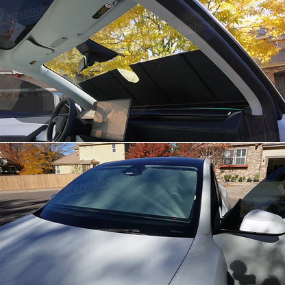 Electric Front Windshield Sunshade for Tesla Model Y Juniper - product packaging