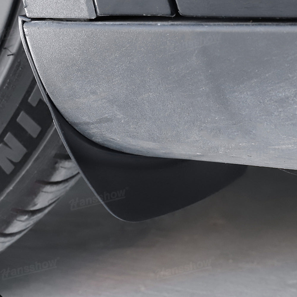 Model Y Juniper Mud Flaps Hidden Splash Guard showing protection