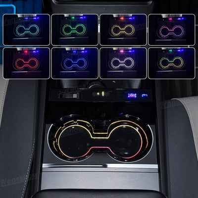 Model Y Juniper Center Console Cup Holder with Ambient Light - Ambient Light Feature