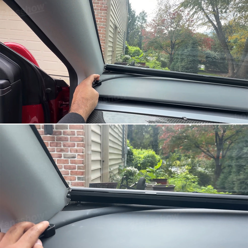Electric Front Windshield Sunshade for Tesla Model Y Juniper - motor detail