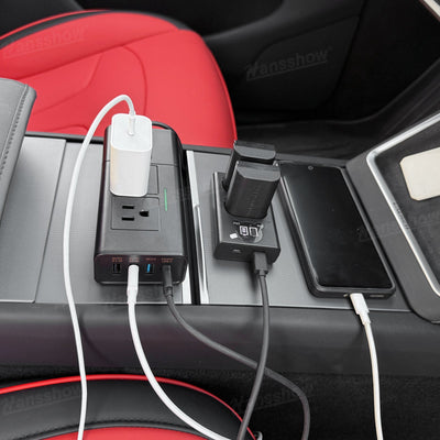200W Power Inverter for Tesla Model 3 with laptop connected