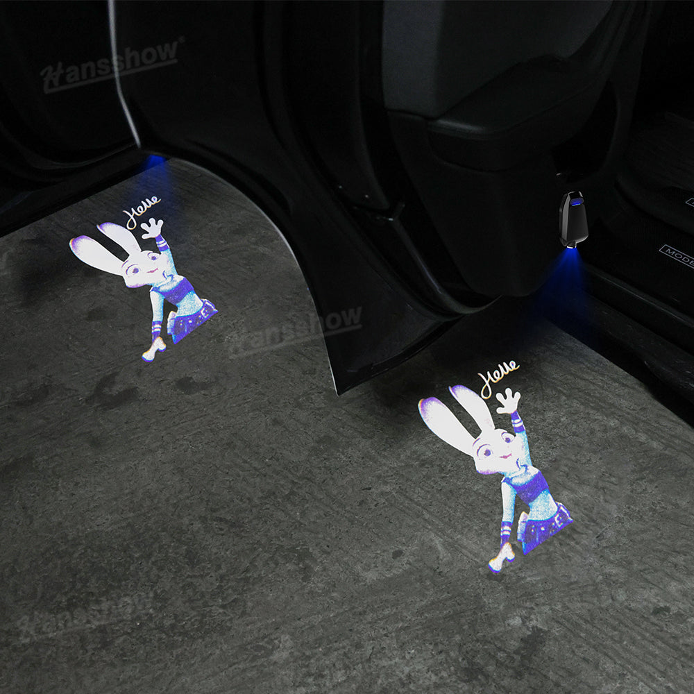 Door Projector Lights for Tesla Zootopia - Side view on Model Y