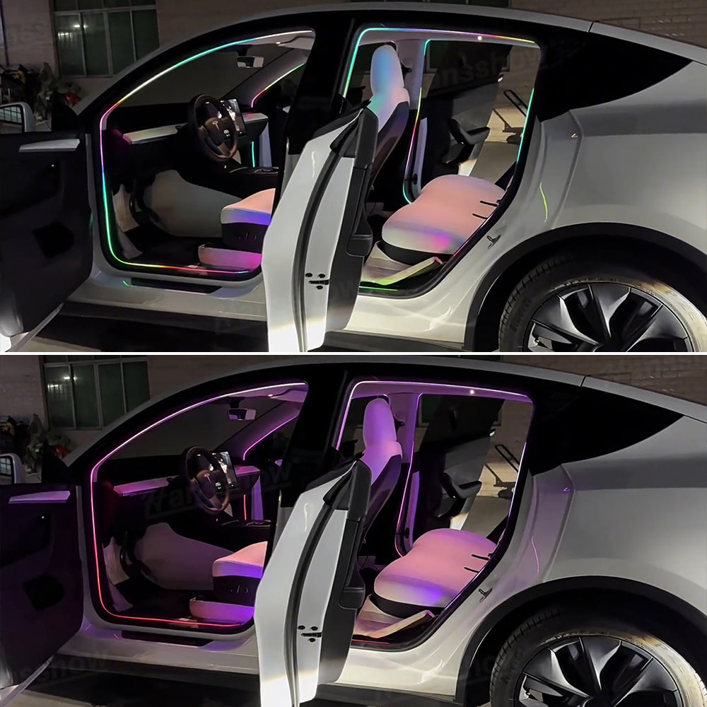 Door LED Strip Lights for Tesla Model Y/Y Juniper - Close-Up Detail