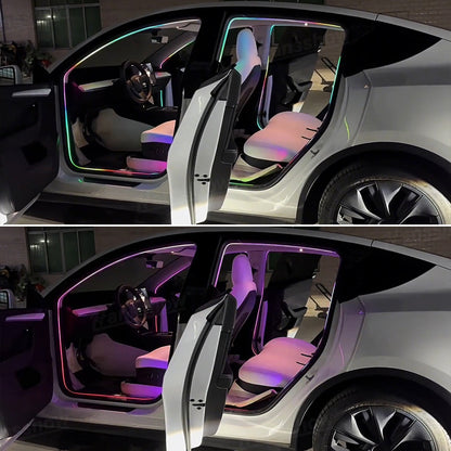 Door LED Strip Lights for Tesla Model Y/Y Juniper - Close-Up Detail