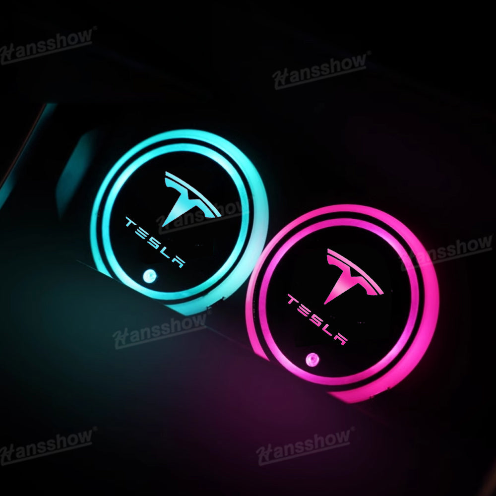 LED Cup Holder Lights Mats for Tesla Model 3 Highland - Ambient Light