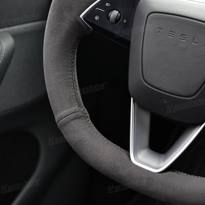 Model Y Juniper/3 Highland Premium Alcantara Steering Wheel Cover - with other accessories