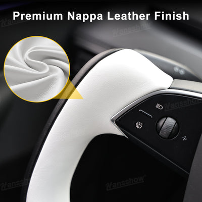 Model Y Juniper/3 Highland Nappa Leather Yoke Steering Wheel 2.0 dual-tone detail