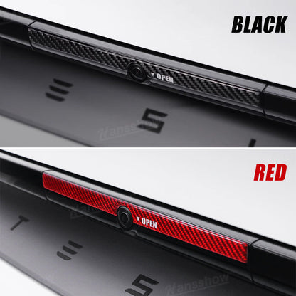 Model Y Juniper Trunk Button Sticker carbon fiber texture