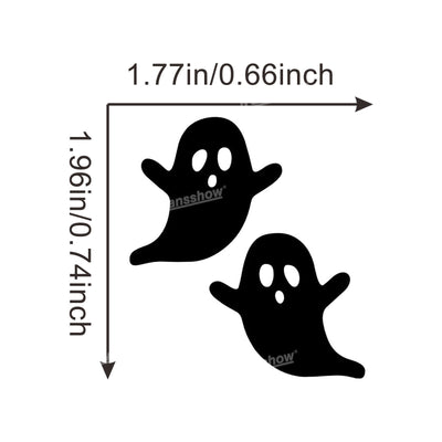 Halloween Ghost Face Sticker installed on Tesla Model Y rearview mirror